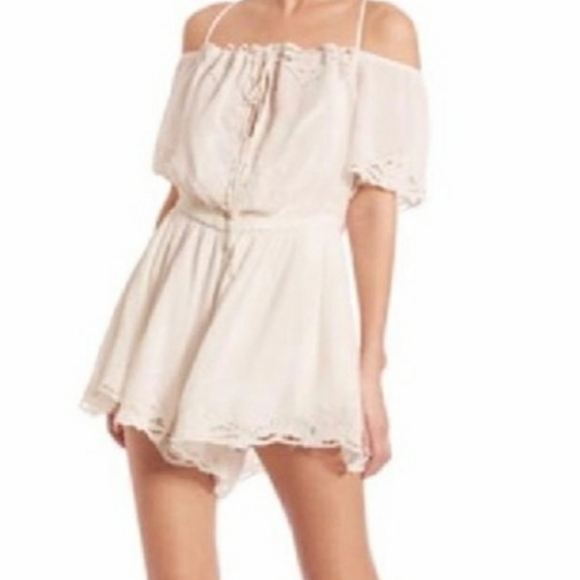 Free People White Romance Cold Shoulder Romper Size XS - Picture 4 of 8